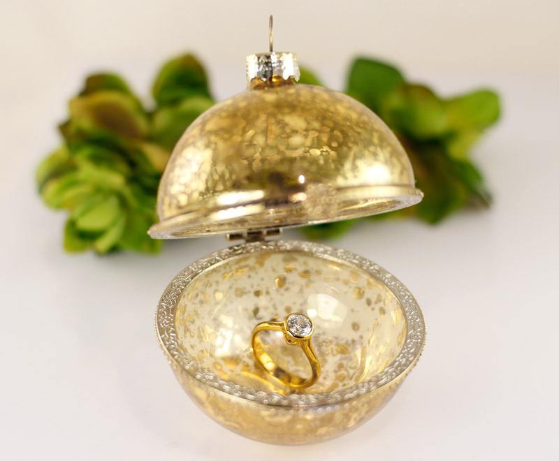 christmas bauble engagement ring box