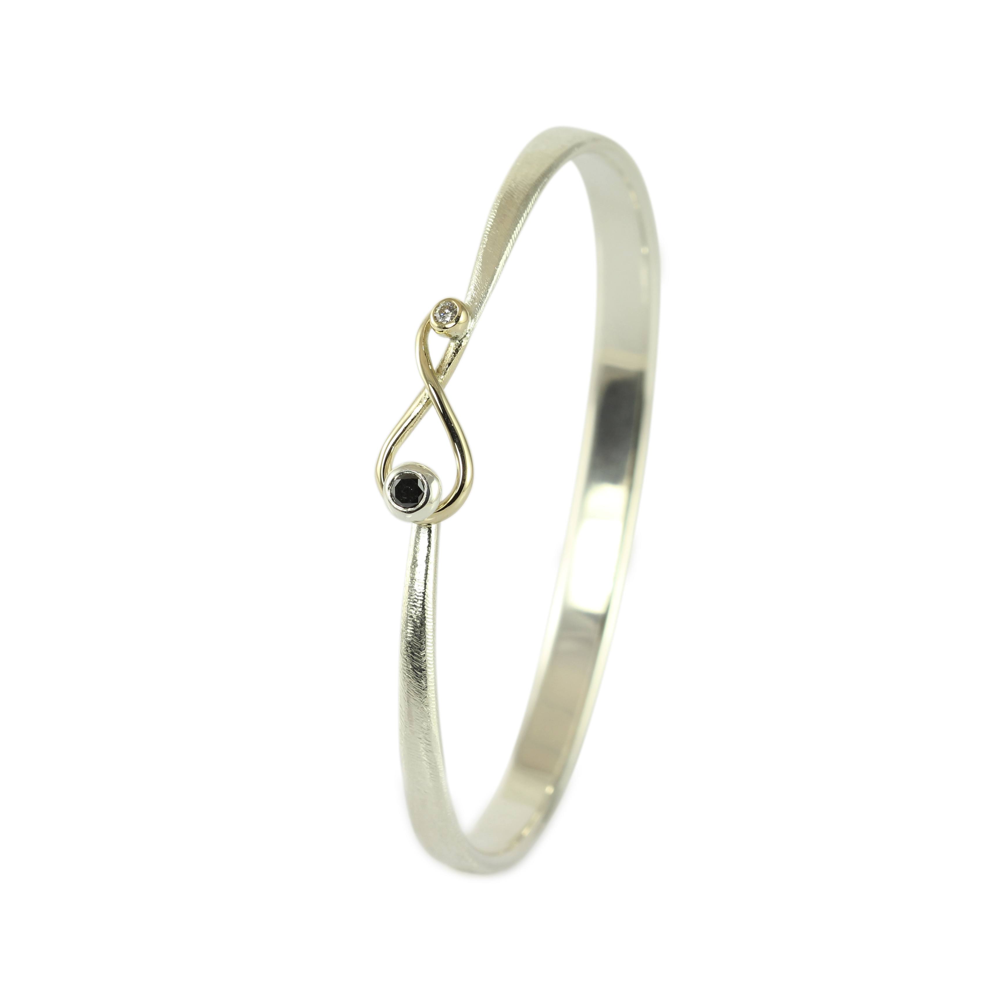 Skuffelse sæt ind sagde Håndlavede armbånd - Unikke smykker hos Castens - Eternity armbånd med sort  diamant