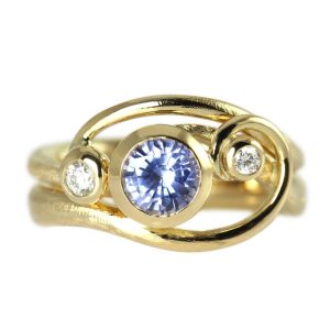 Sky blue - engagement ring with sapphire.
