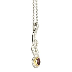 Cumulus curly pendant with amethyst