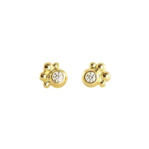 Petite ear studs with diamond