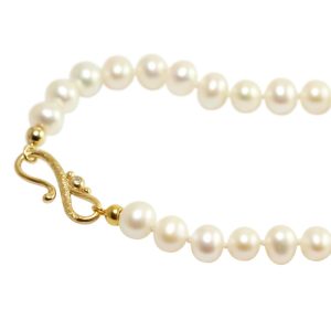 Pearl necklace with S clasp
