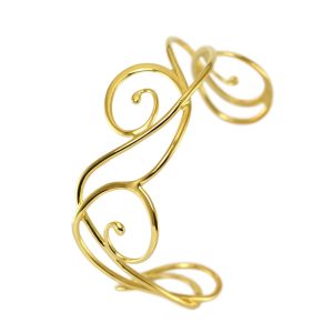 Gold bracelet with airy twists that wrap around the arm