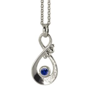Infinity pendant petite with gemstones