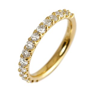 Alliance wedding ring in gold with white diamonds